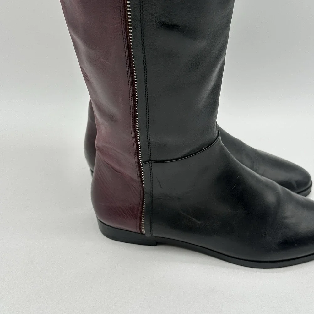 See By Chloe women‎ black and red tall knee high riding boots size 38